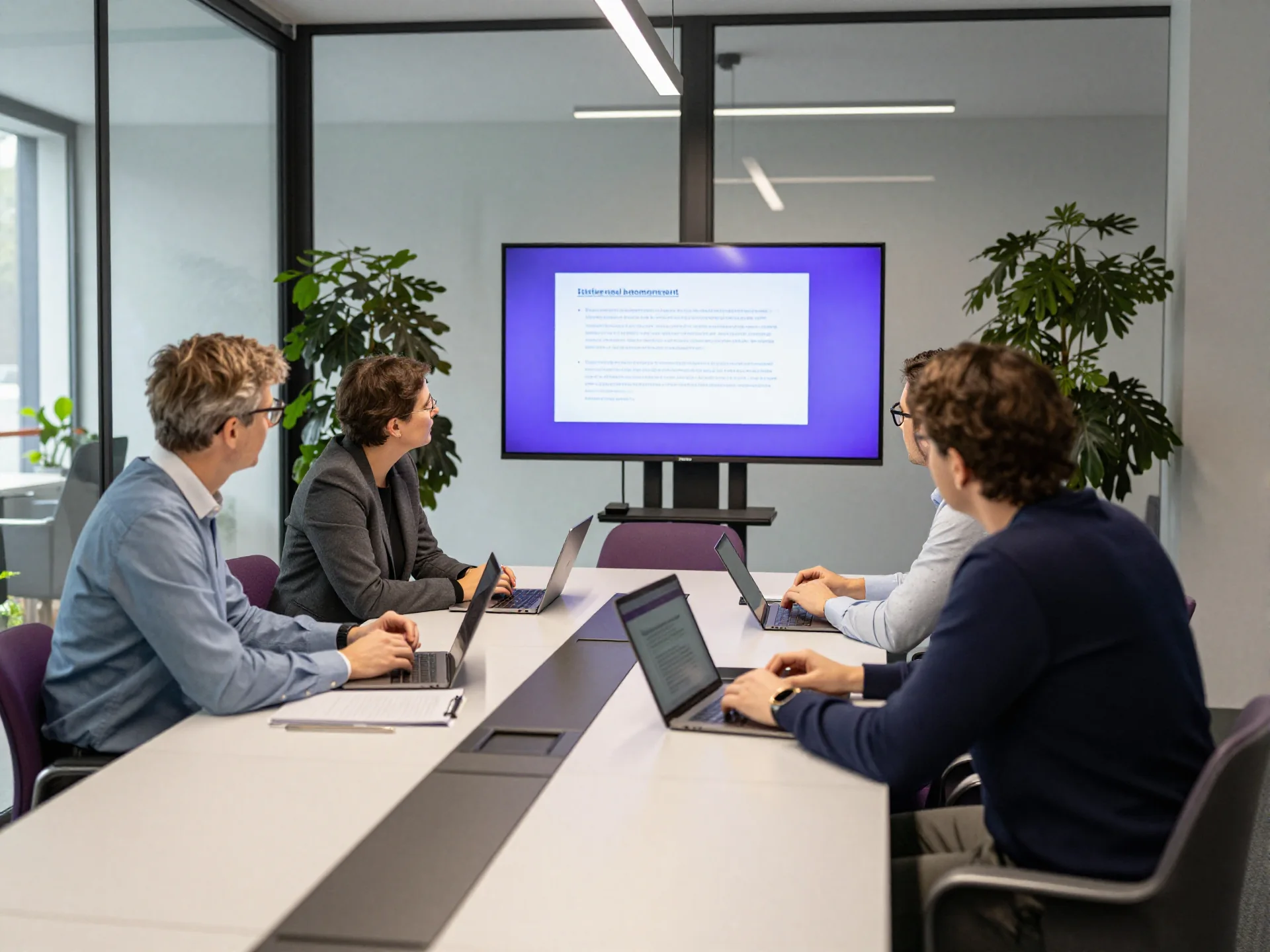 Professional meeting in a modern municipal office